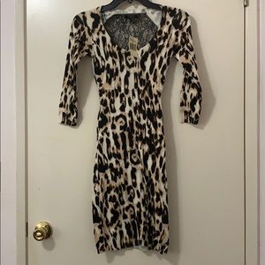 Laminar print sweater dress